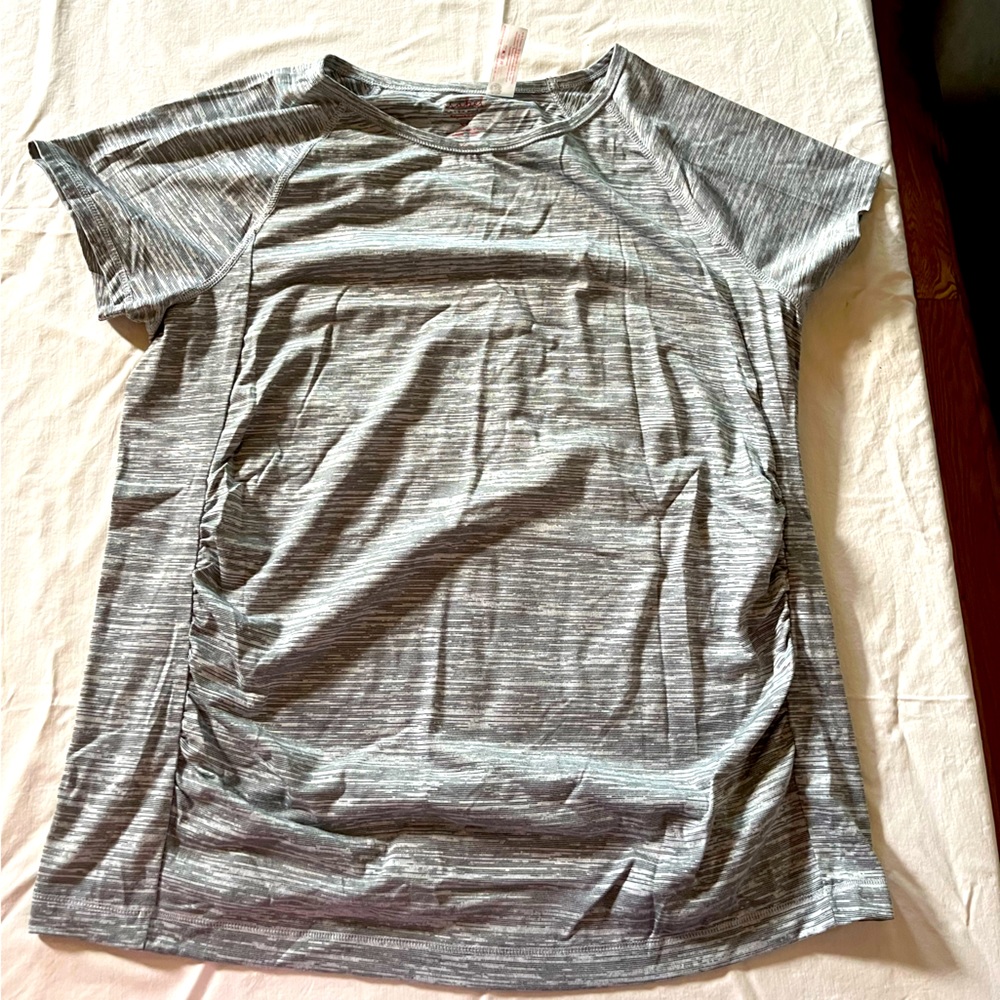 Gray athletic maternity tee